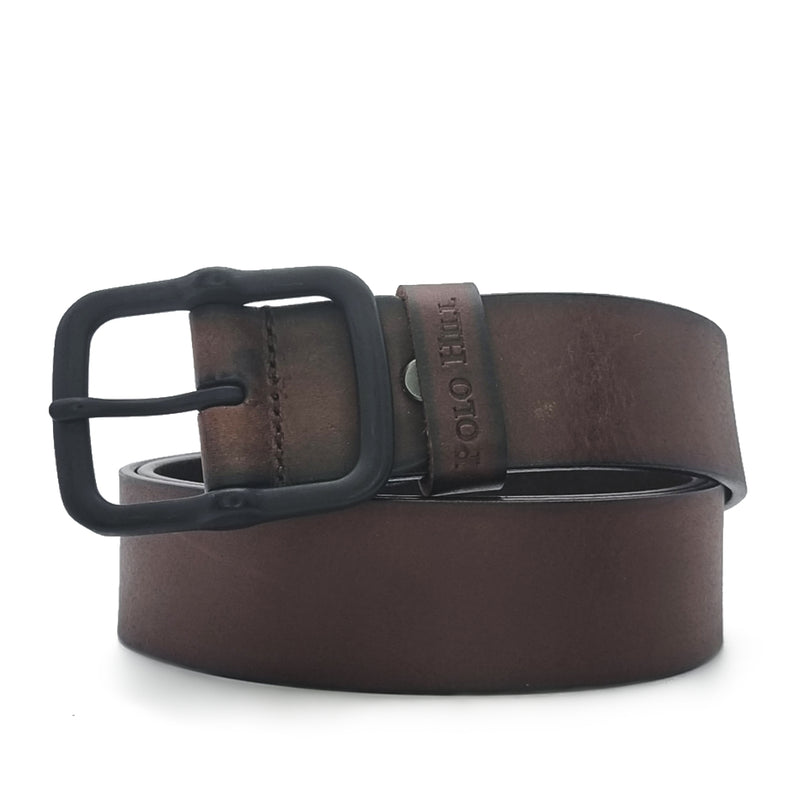 Load image into Gallery viewer, Genuine Textured Leather Buckle Pin Belt
