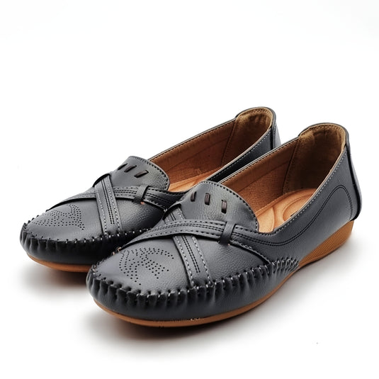 Crossed Vamp Loafers Shoes