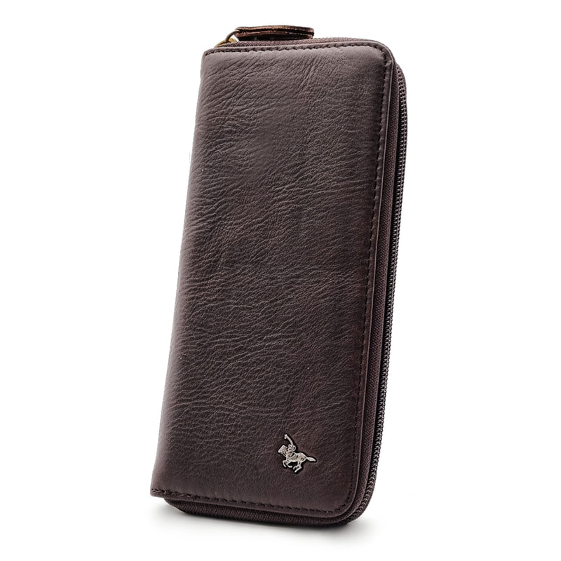 Load image into Gallery viewer, Genuine Leather Long Ziparound Wallet
