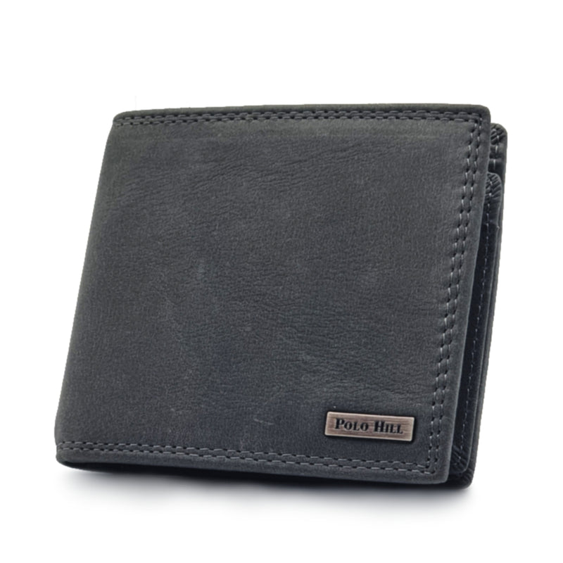 Load image into Gallery viewer, Genuine Leather Black RFID Protected BiFold Wallet
