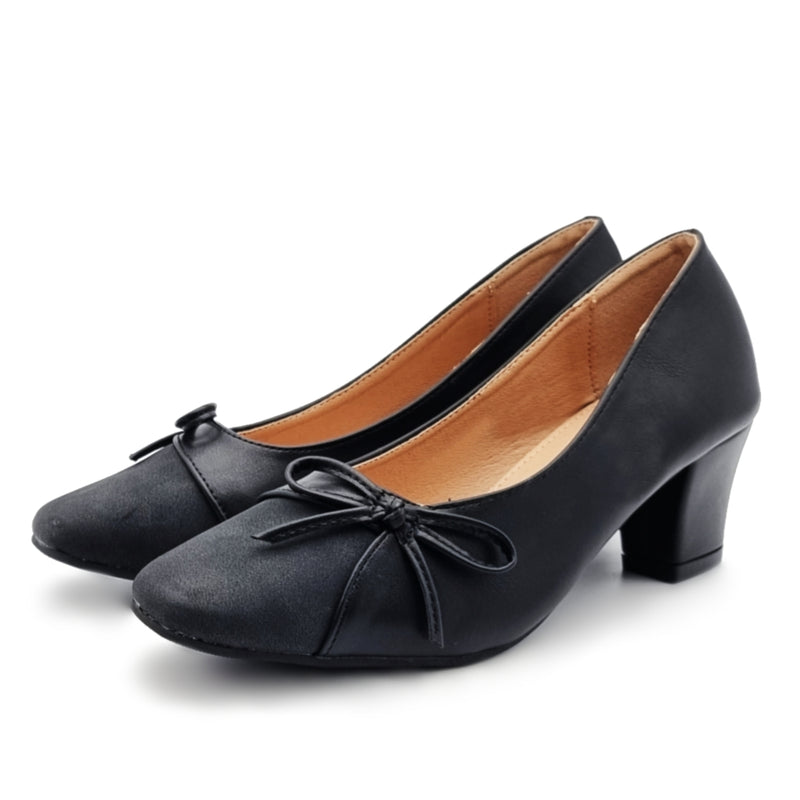 Load image into Gallery viewer, Round Toe Bow Tie Heels
