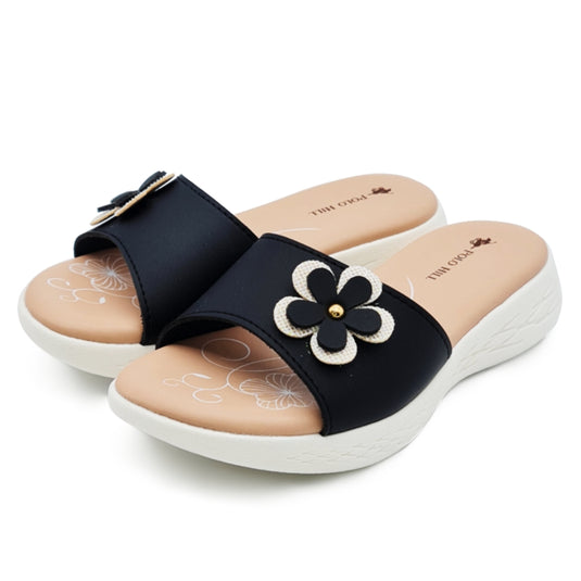 Kid Girl Flower Decor Slide Sandals