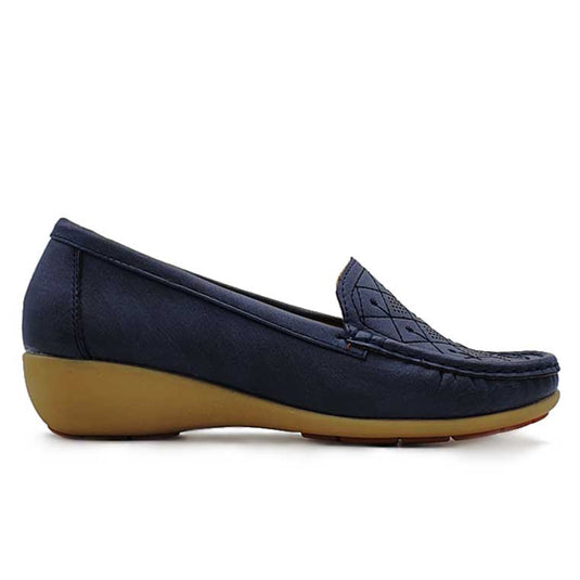 Low Wedge Heel Slip On Loafers