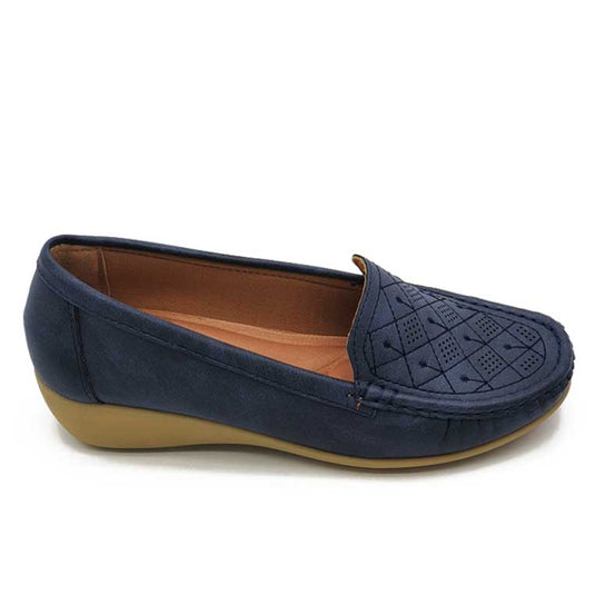 Low Wedge Heel Slip On Loafers