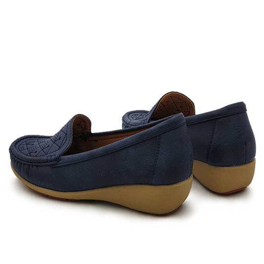 Low Wedge Heel Slip On Loafers