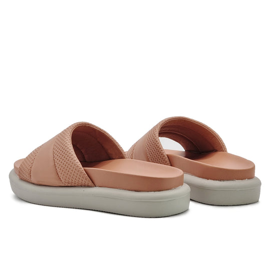 Puffy Pleather Slide Sandals