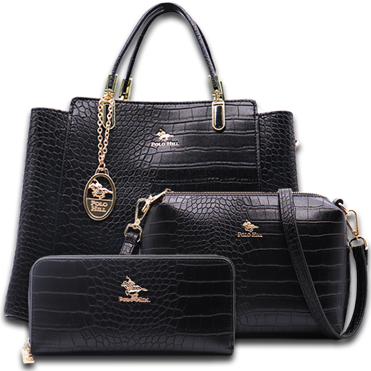 Load image into Gallery viewer, Scaly Textured Tote Bag 3-in-1 Bundle Set
