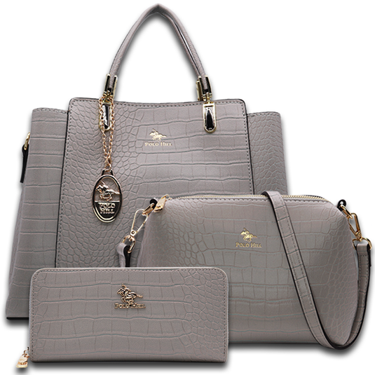 Scaly Textured Tote Bag 3-in-1 Bundle Set