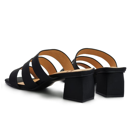 Open Square Toe Three Band Heels