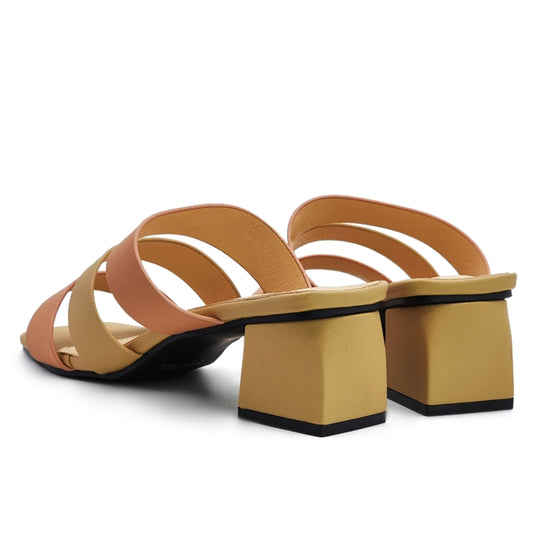 Open Square Toe Three Band Heels
