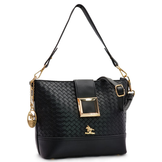 Peony Straw-Like Shoulder Crossbody Bag