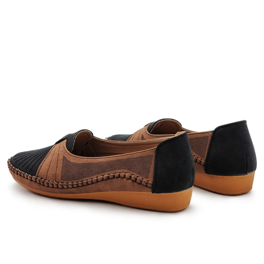 Contrast Vamp Belt Slip On Loafers Shoes