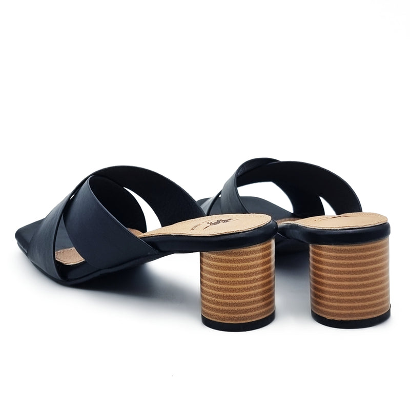 Load image into Gallery viewer, Square Open Toe Cross Band Slide Heels
