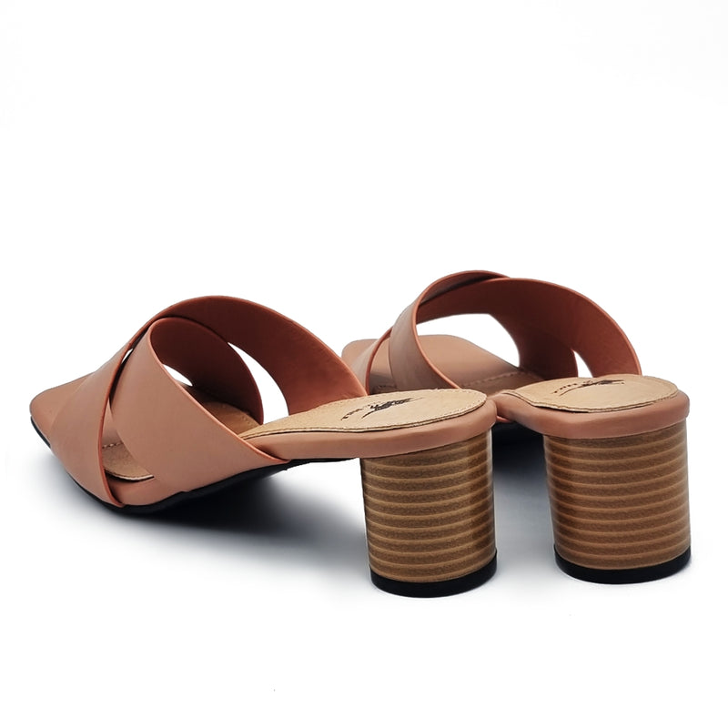 Load image into Gallery viewer, Square Open Toe Cross Band Slide Heels
