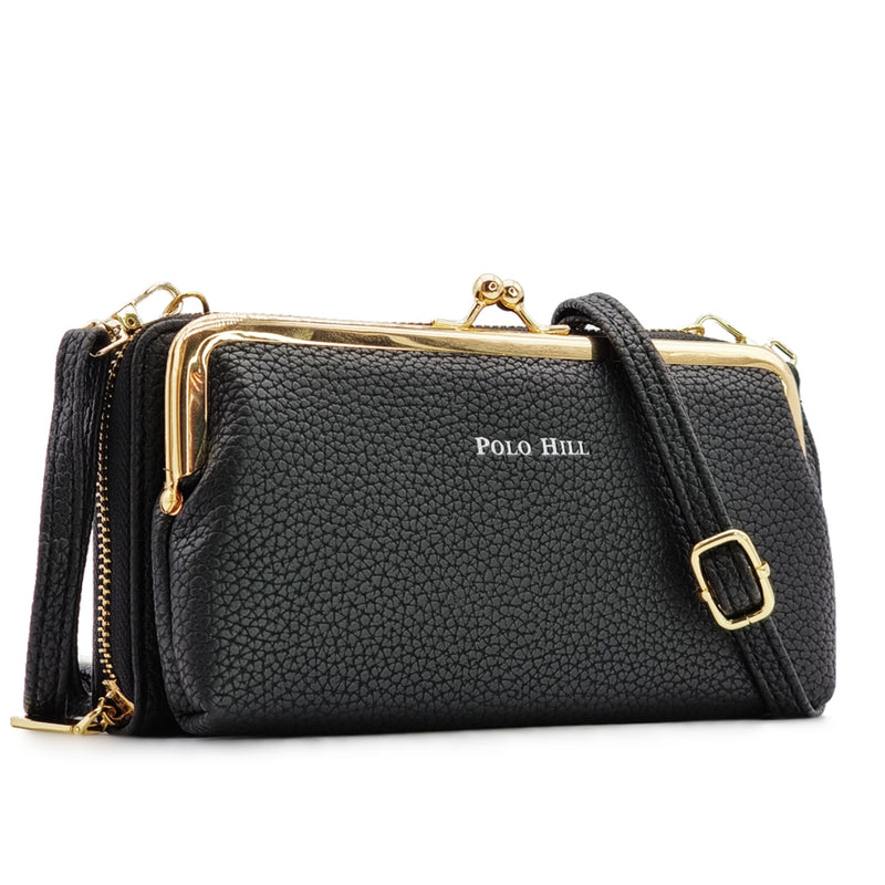 Load image into Gallery viewer, Crossbody Sling Purse with Kiss Lock
