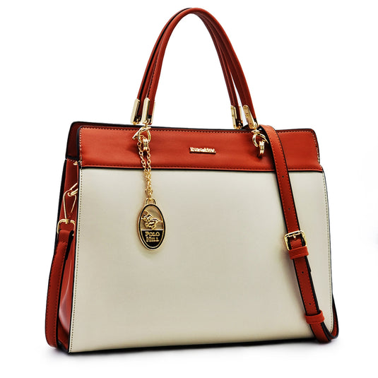 Ivory Two Tone Satchel Handbag