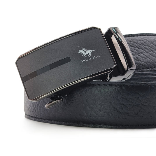 Automatic Buckle Genuine Leather Belt with Mirroring Effects