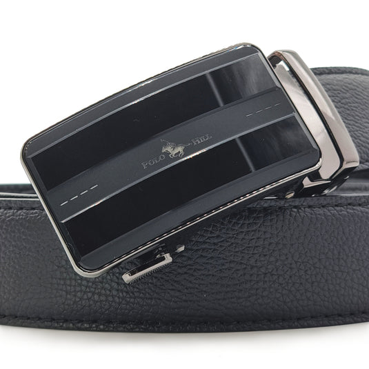 Automatic Buckle Genuine Leather Belt with Mirroring Effects