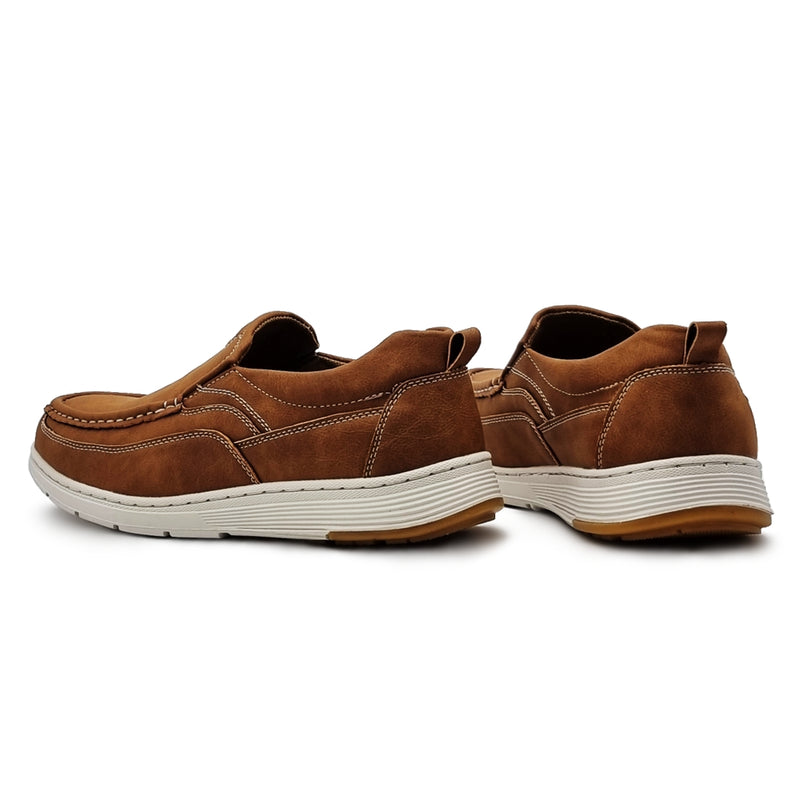 Load image into Gallery viewer, White Sole Contrast Stitch Slip On Shoes
