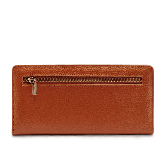 Genuine Leather Slim Long BiFold Wallet