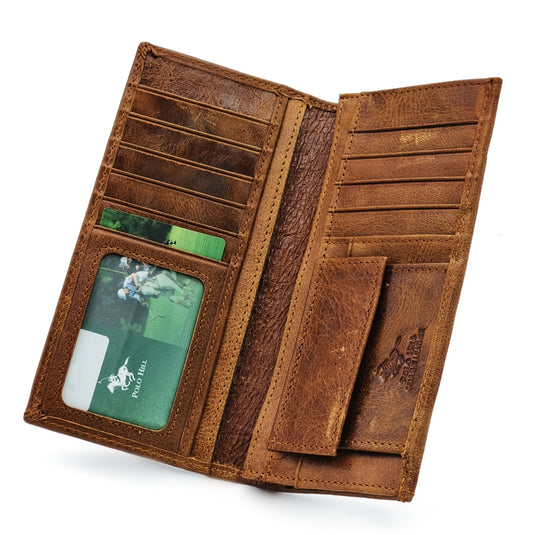 Leather Bi-Fold Long Wallet