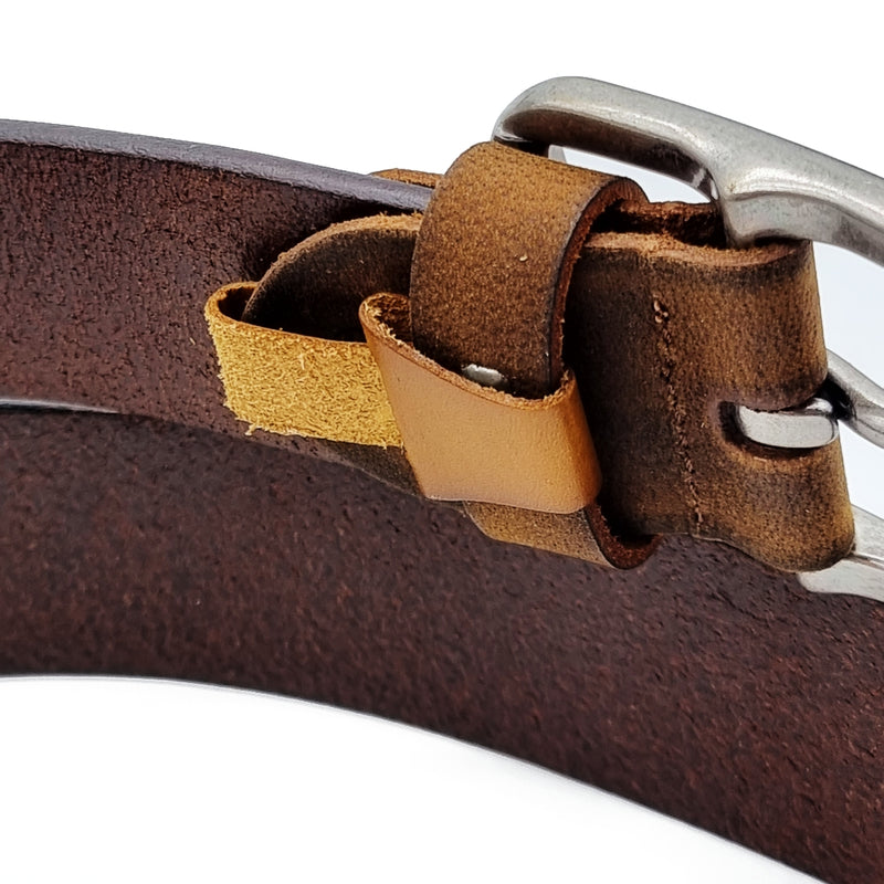 Load image into Gallery viewer, Genuine Textured Leather Buckle Pin Belt
