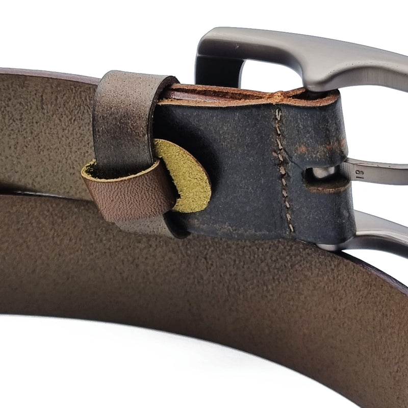Load image into Gallery viewer, Genuine Textured Leather Buckle Pin Belt

