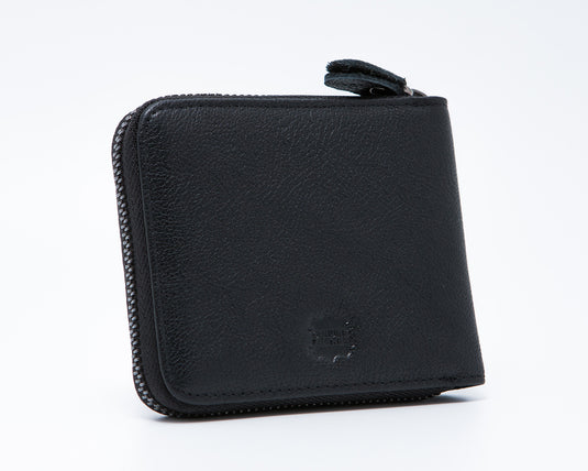 Genuine Leather Bi-Fold Ziparound Wallet
