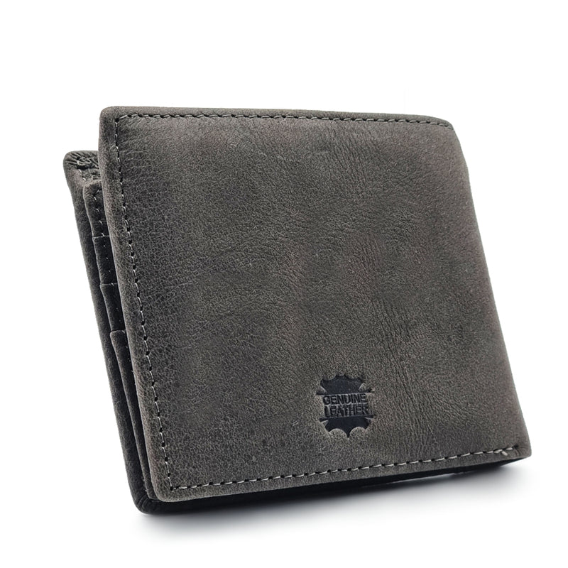 Load image into Gallery viewer, Copy of Genuine Leather Side Label Bi-Fold Wallet - Zip Pocket

