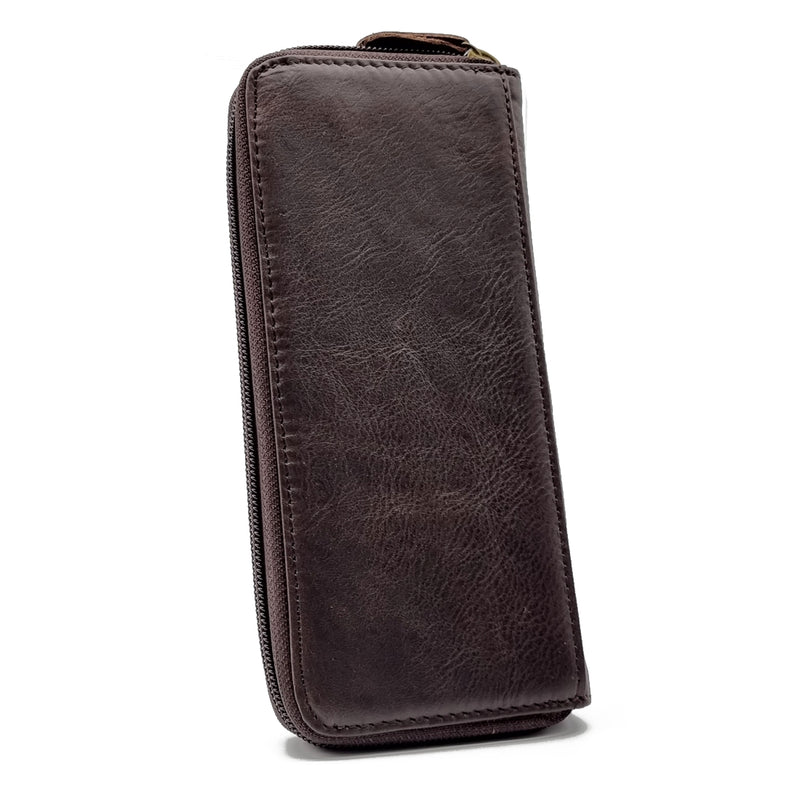 Load image into Gallery viewer, Genuine Leather Long Ziparound Wallet
