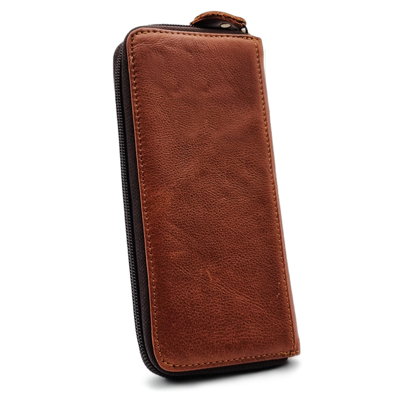 Load image into Gallery viewer, Genuine Leather Long Ziparound Wallet
