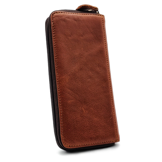 Genuine Leather Long Ziparound Wallet