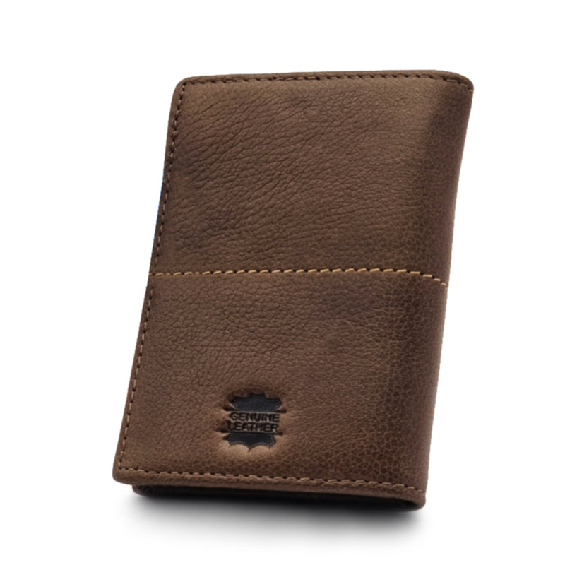 Load image into Gallery viewer, Genuine Leather Centre Line RFID Protected Small BiFold Card Wallet
