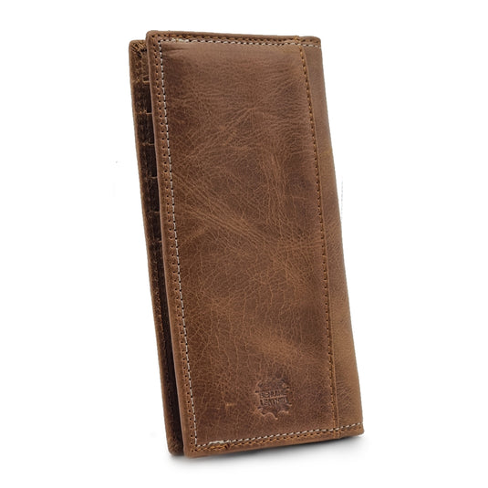 Genuine Leather Double Contrast Stitch Long Wallet