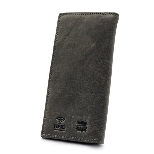Genuine Leather RFID Protected Khaki BiFold Long Wallet