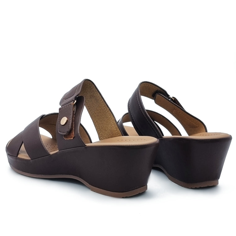 Load image into Gallery viewer, Cross Vamp Slide Wedge Sandals
