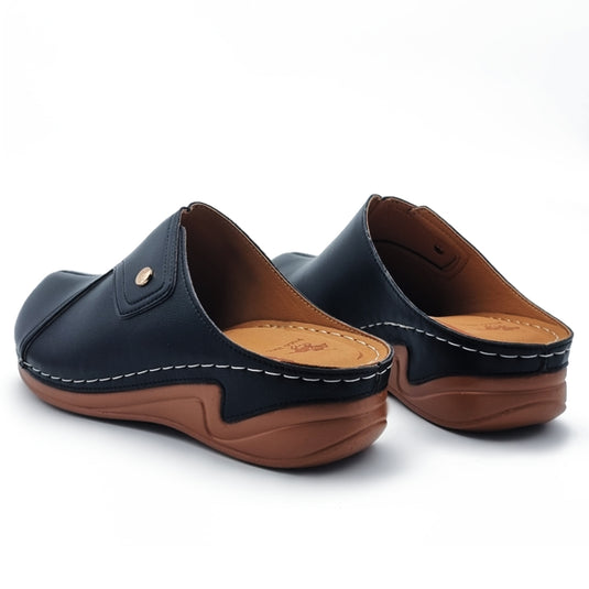 Round Toe Wedge Mules Shoes