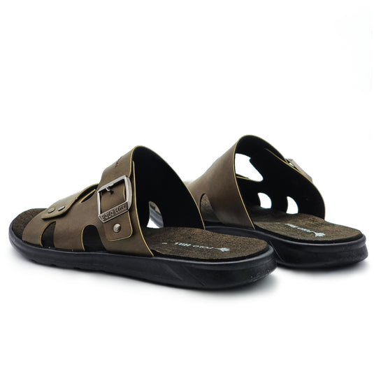 Single Buckle Cut Out Slide Sandals