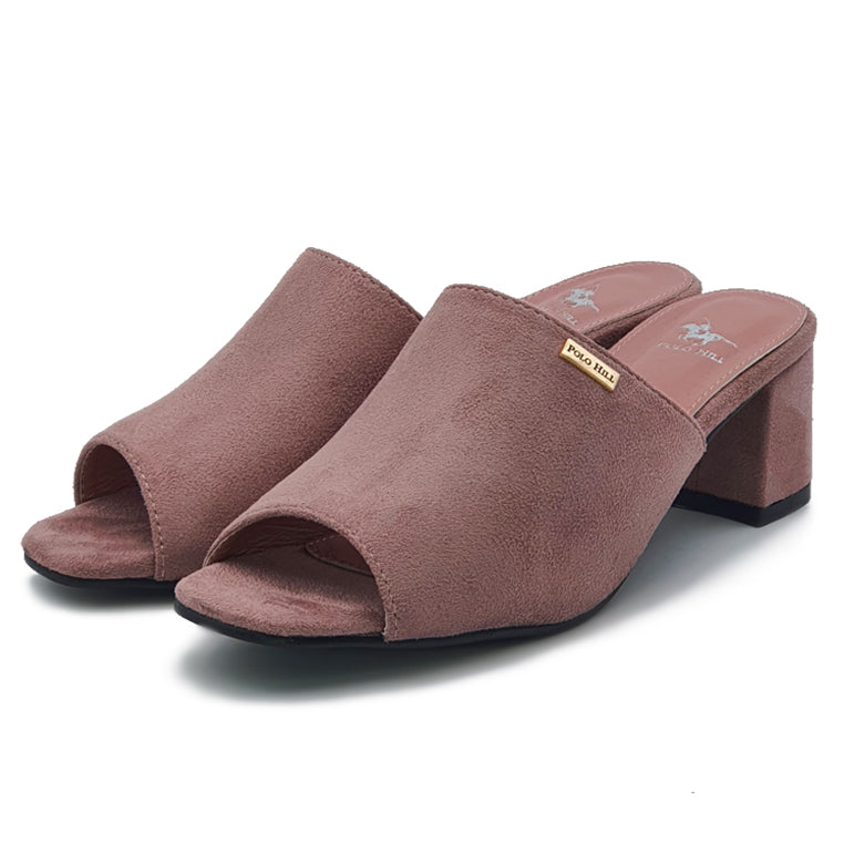 Load image into Gallery viewer, Faux Suede Peep Toe Mid-Heeled Mules
