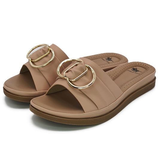 Single Band Wide Base Slide Sandals