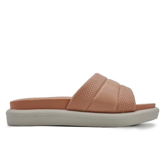 Puffy Pleather Slide Sandals