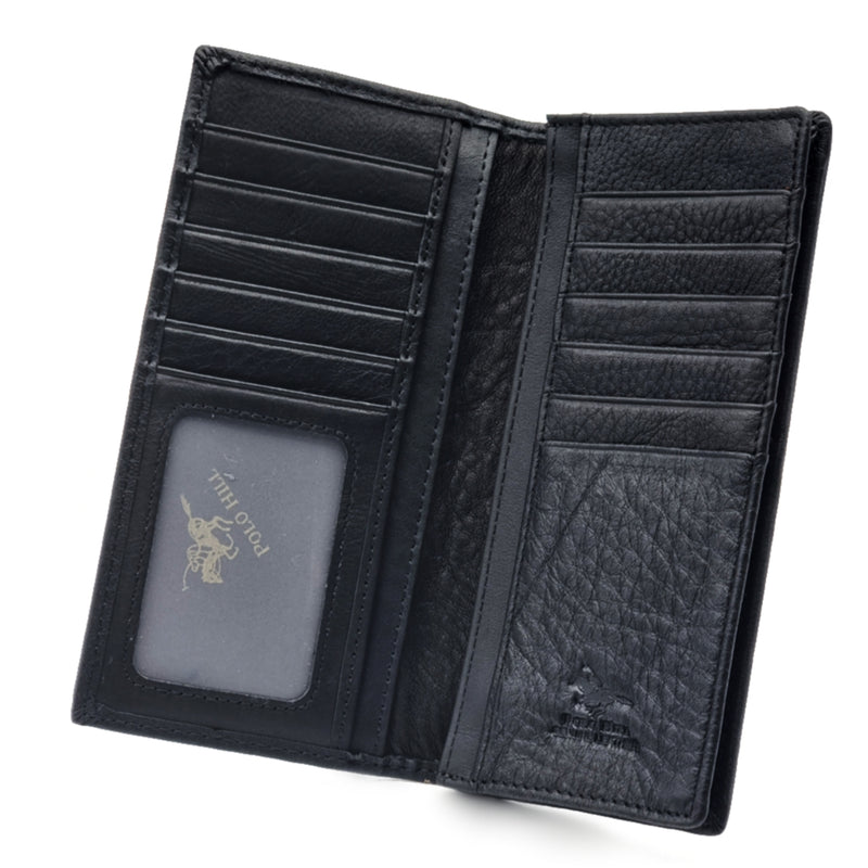 Load image into Gallery viewer, Mens Long Genuine Leather BiFold Wallet
