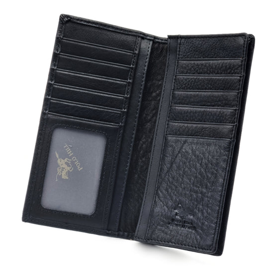 Mens Long Genuine Leather BiFold Wallet