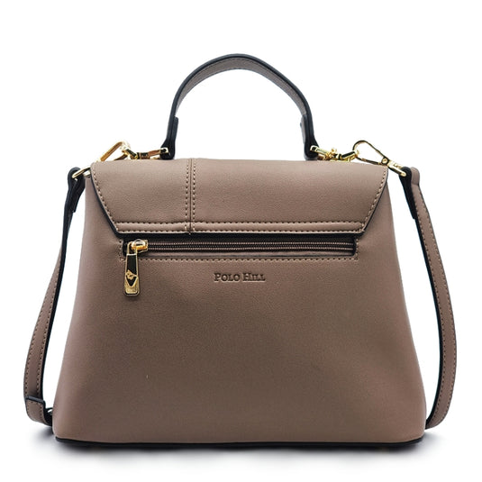 Turn Lock Flap Satchel Crossbody Sling Bag