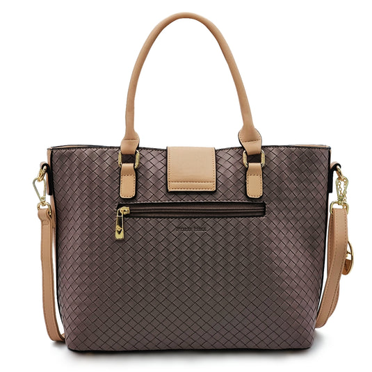 Peona Straw-Like Handbag with Inner Detachable Sling Bag