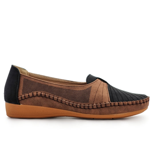 Contrast Vamp Belt Slip On Loafers Shoes