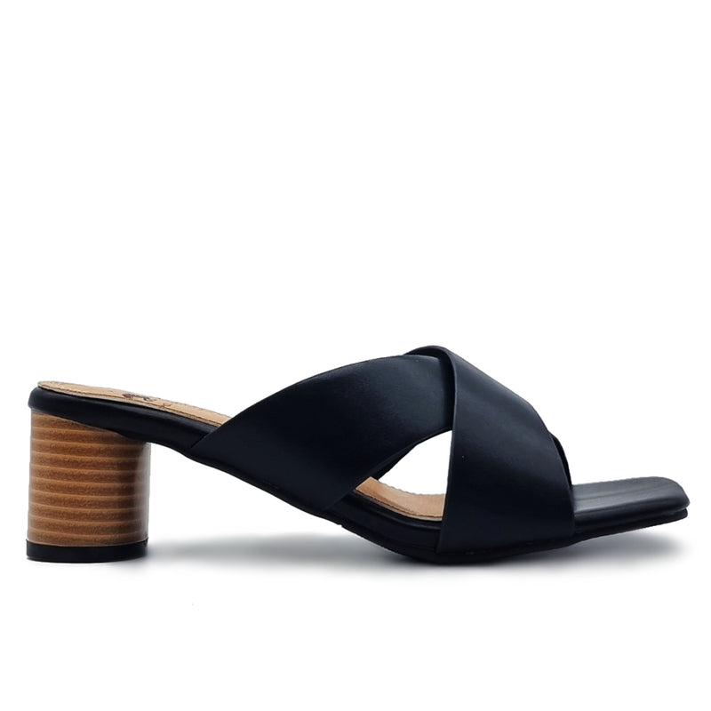 Load image into Gallery viewer, Square Open Toe Cross Band Slide Heels
