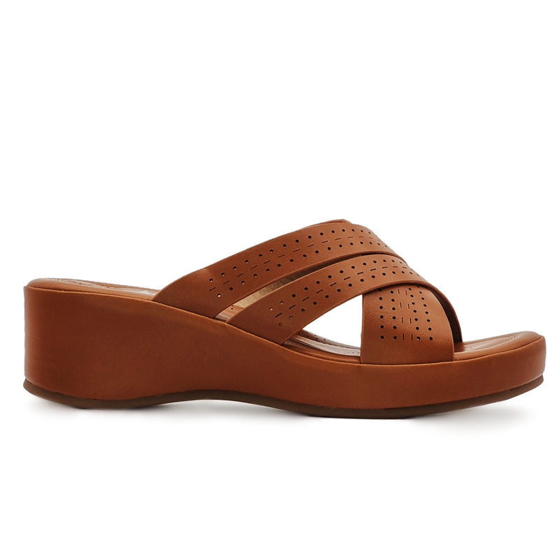 Load image into Gallery viewer, Perforated Cross Strap Wedge Sandals
