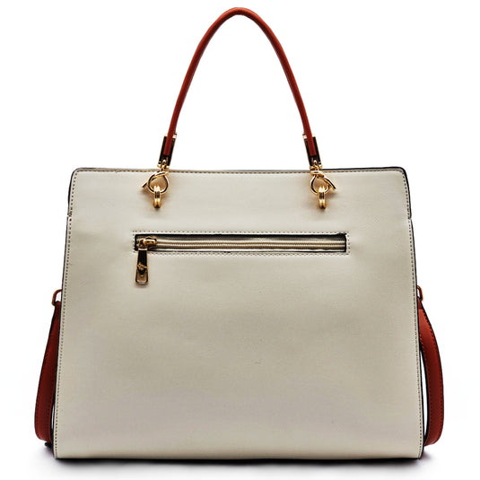 Ivory Two Tone Satchel Handbag