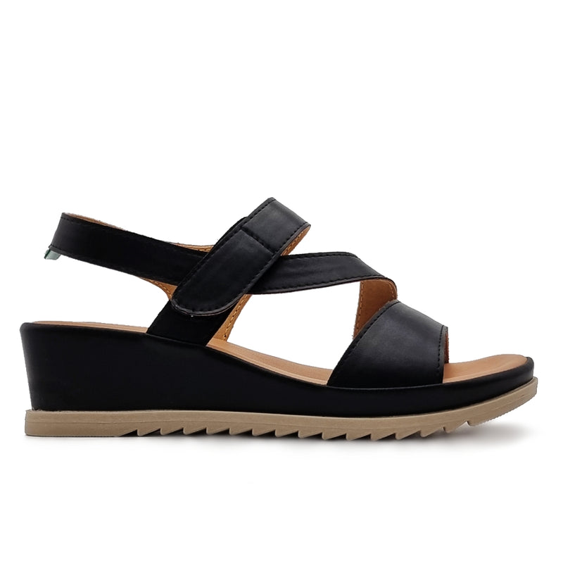 Load image into Gallery viewer, Hook Loop Strap Wedge Sandals

